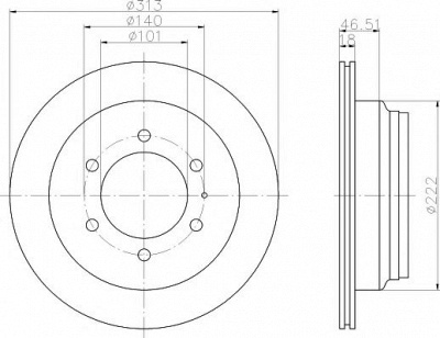 HELLA PAGID 8dd355106021 -  Тормозной диск